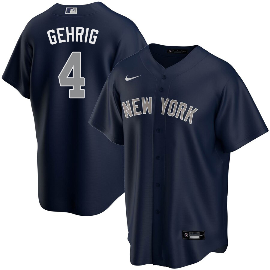 2020 Nike Men #4 Lou Gehrig New York Yankees Baseball Jerseys Sale-Navy
